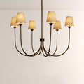 Saylor 6-Light Curved Arm Chandelier with Linen Shades