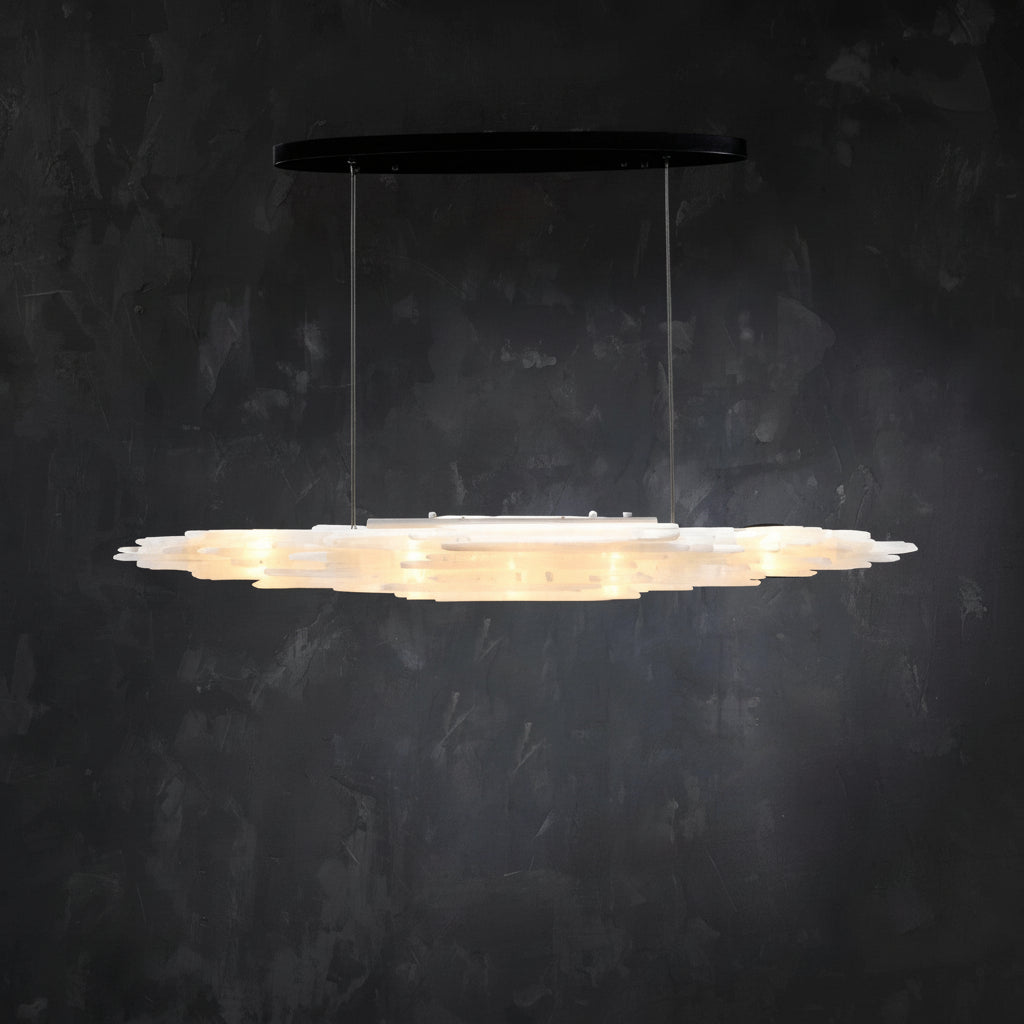 Selenite Crystal Natural Chandelier 47" 59" 71" - kimoylights