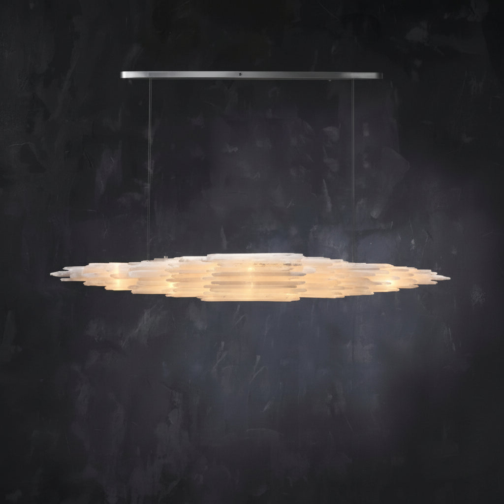 Selenite Crystal Natural Chandelier 47" 59" 71" - kimoylights