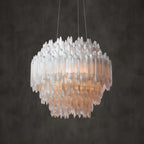 Selenite Crystal Round Pendant Chandelier 31.5" 40.2" - kimoylights