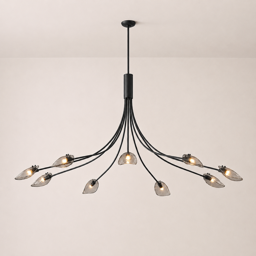 Shesara Smoke Glass Round Chandelier