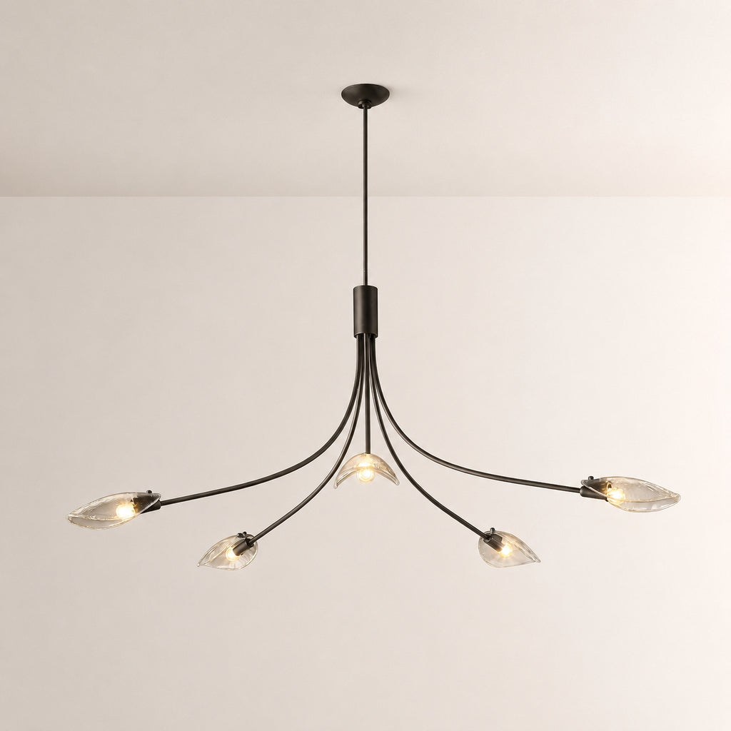 Shesara Smoke Glass Round Chandelier