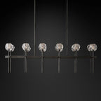 Kelly Glass Double Linear Chandelier 60''