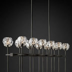 Kelly Glass Double Linear Chandelier 60''
