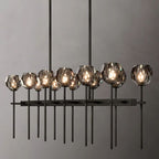 Kelly Glass Double Linear Chandelier 60''