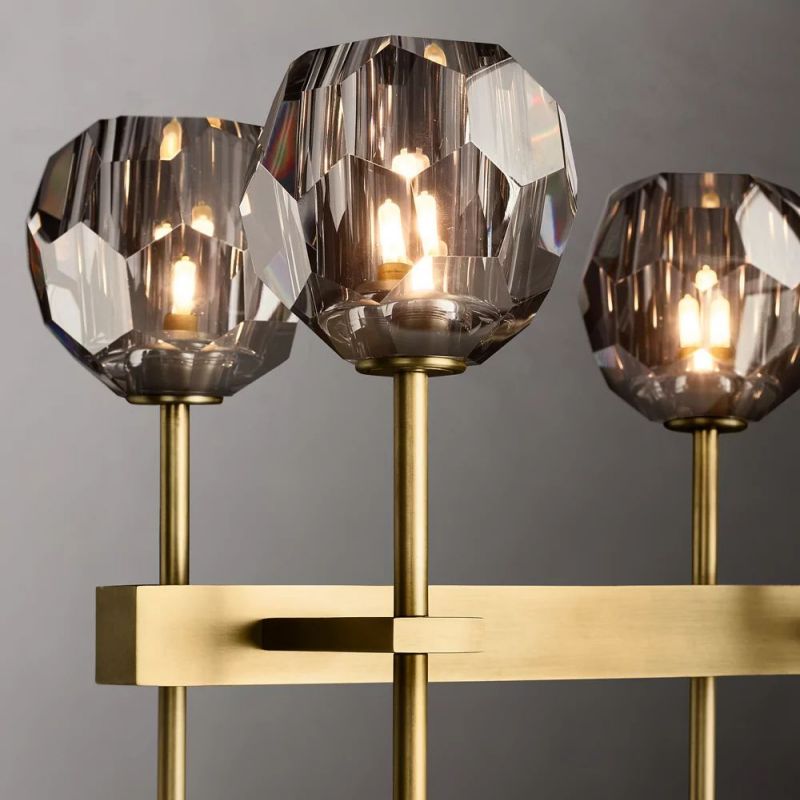 Kelly Glass Double Linear Chandelier 60''