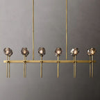 Kelly Glass Double Linear Chandelier 60''