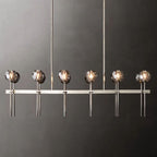 Kelly Glass Double Linear Chandelier 60''