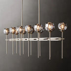 Kelly Glass Double Linear Chandelier 60''