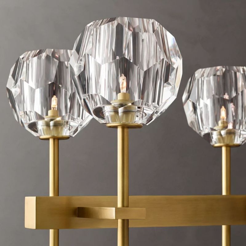 Kelly Glass Double Linear Chandelier 60''