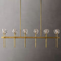Kelly Glass Double Linear Chandelier 60''