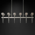 Kelly Glass Double Linear Chandelier 60''