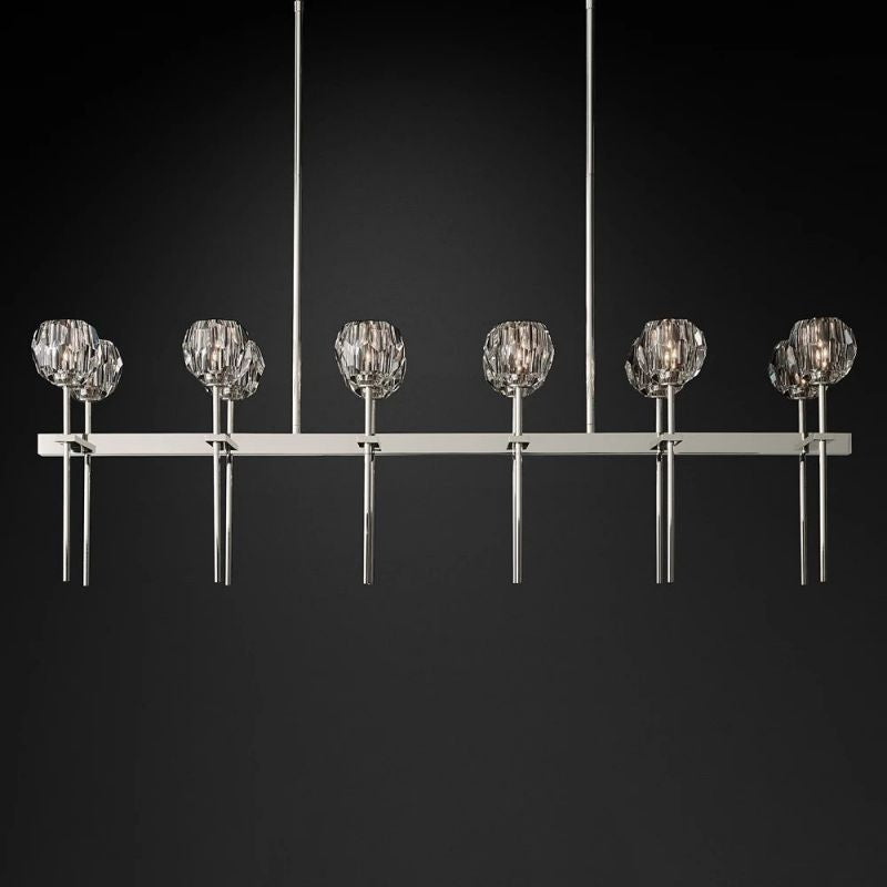 Kelly Glass Double Linear Chandelier 60''