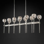 Kelly Glass Double Linear Chandelier 60''