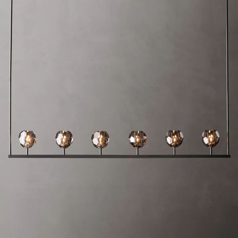 Kelly Glass Linear Chandelier 60''