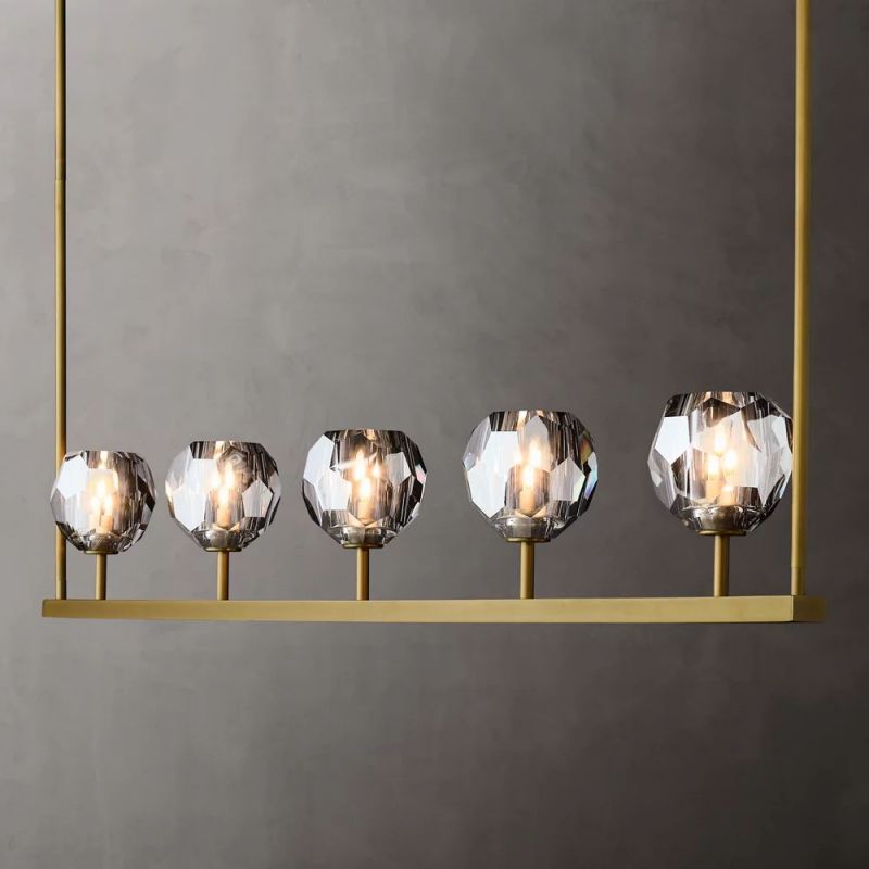 Kelly Glass Linear Chandelier 48''