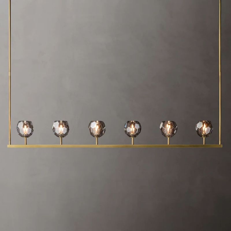 Kelly Glass Linear Chandelier 60''