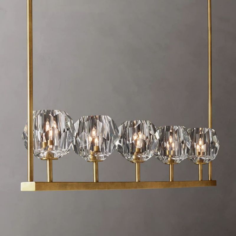 Kelly Glass Linear Chandelier 48''