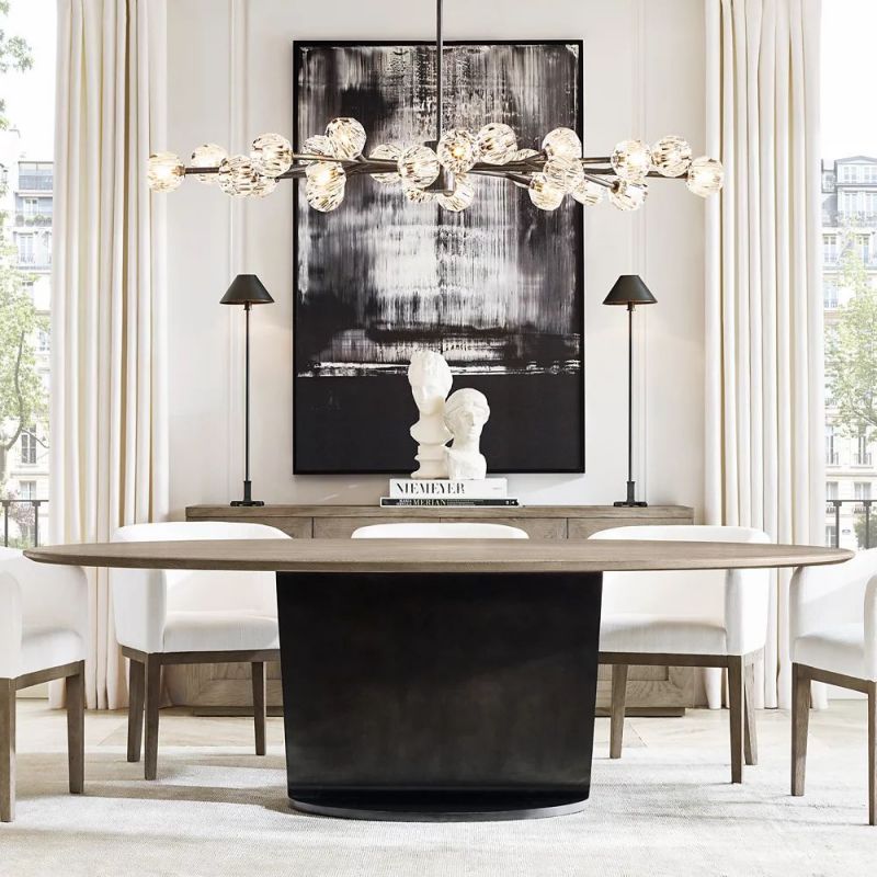 Kelly Glass Oval Chandelier 72''