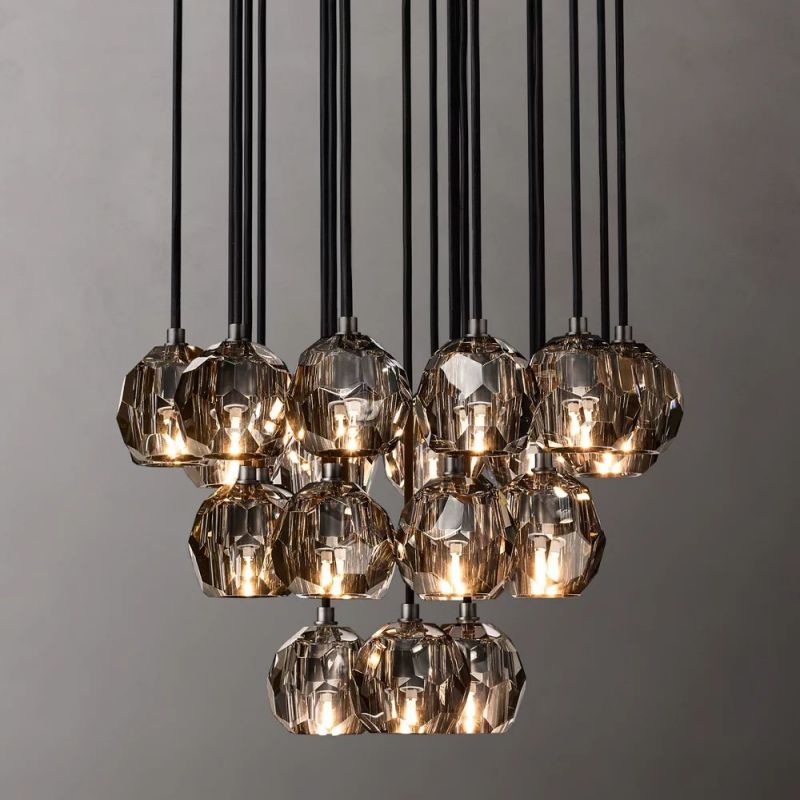 Kelly Glass Round Cluster Chandelier 24"
