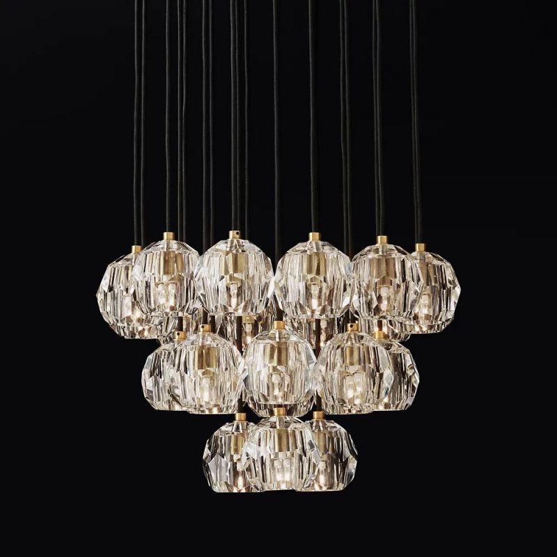 Kelly Glass Round Cluster Chandelier 24"