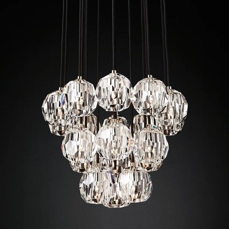 Kelly Glass Round Cluster Chandelier 19''