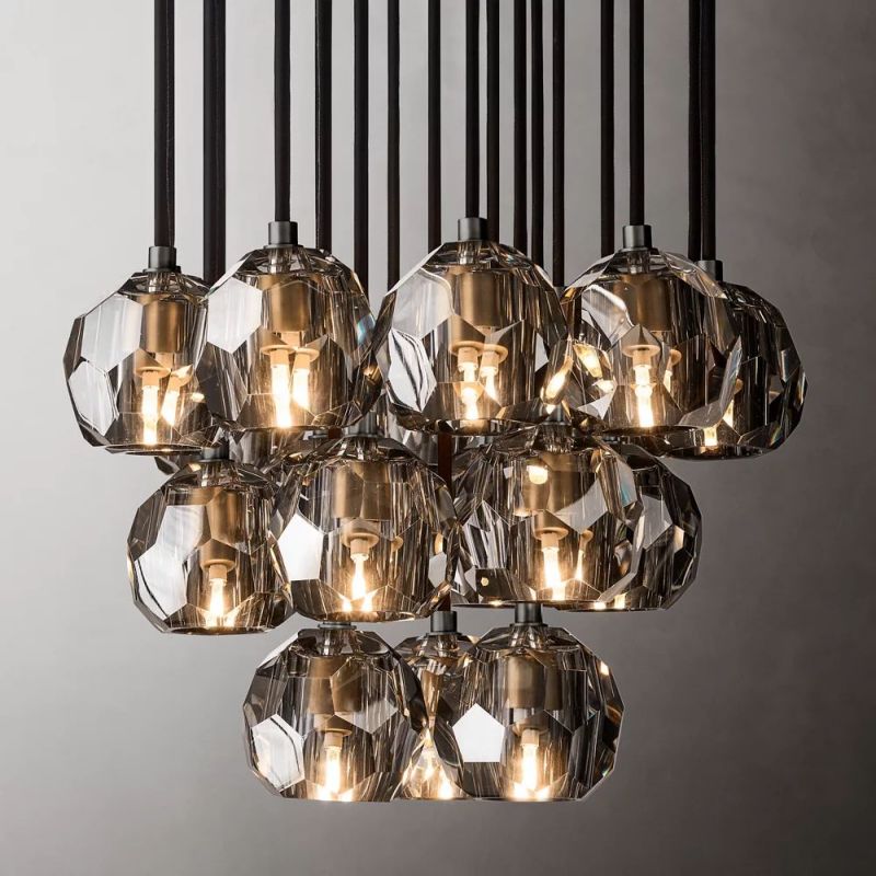 Kelly Glass Round Cluster Chandelier 19''