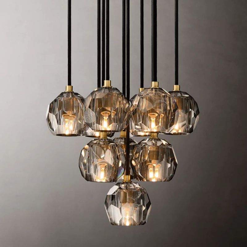 Kelly Glass Round Cluster Chandelier 14''