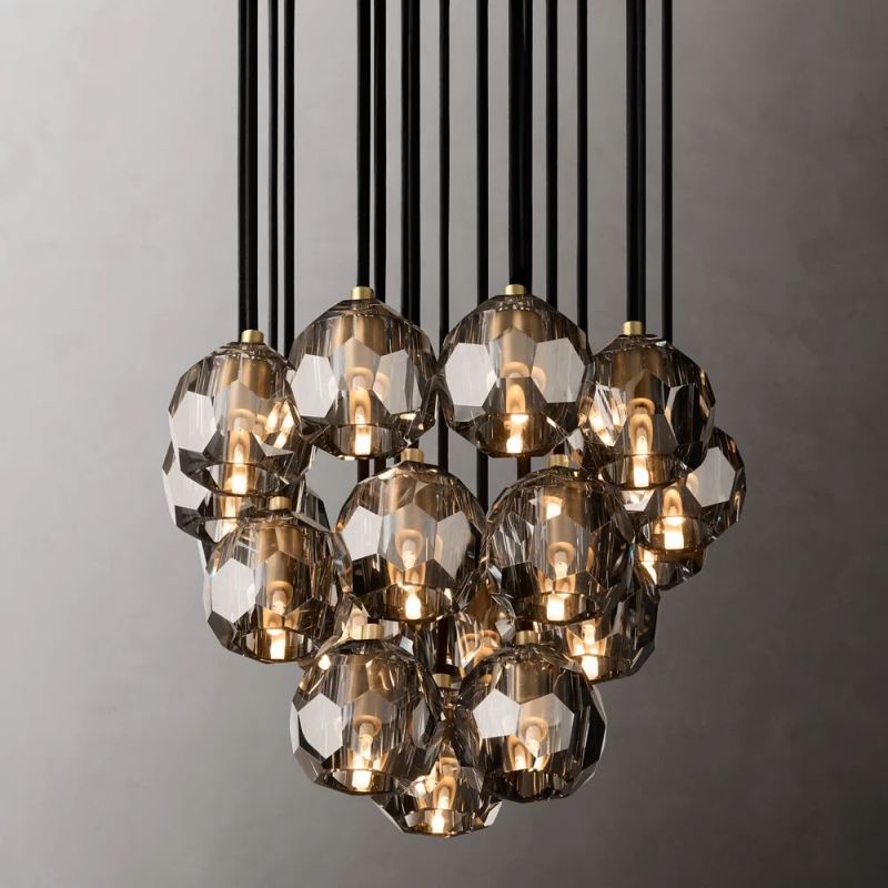 Kelly Glass Round Cluster Chandelier 19''