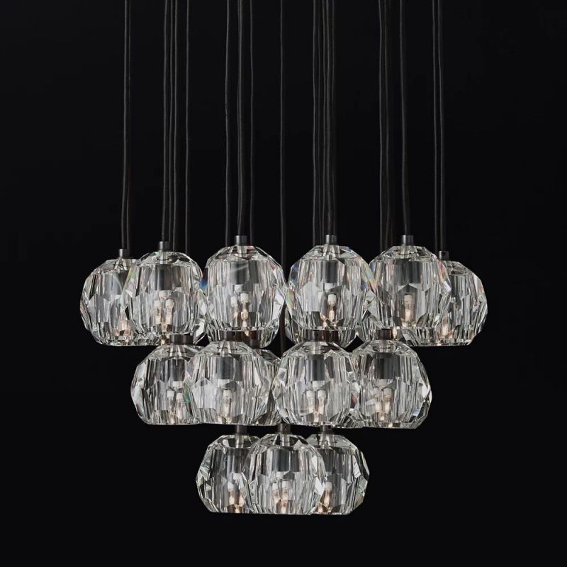 Kelly Glass Round Cluster Chandelier 24"