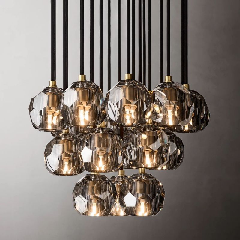 Kelly Glass Round Cluster Chandelier 19''