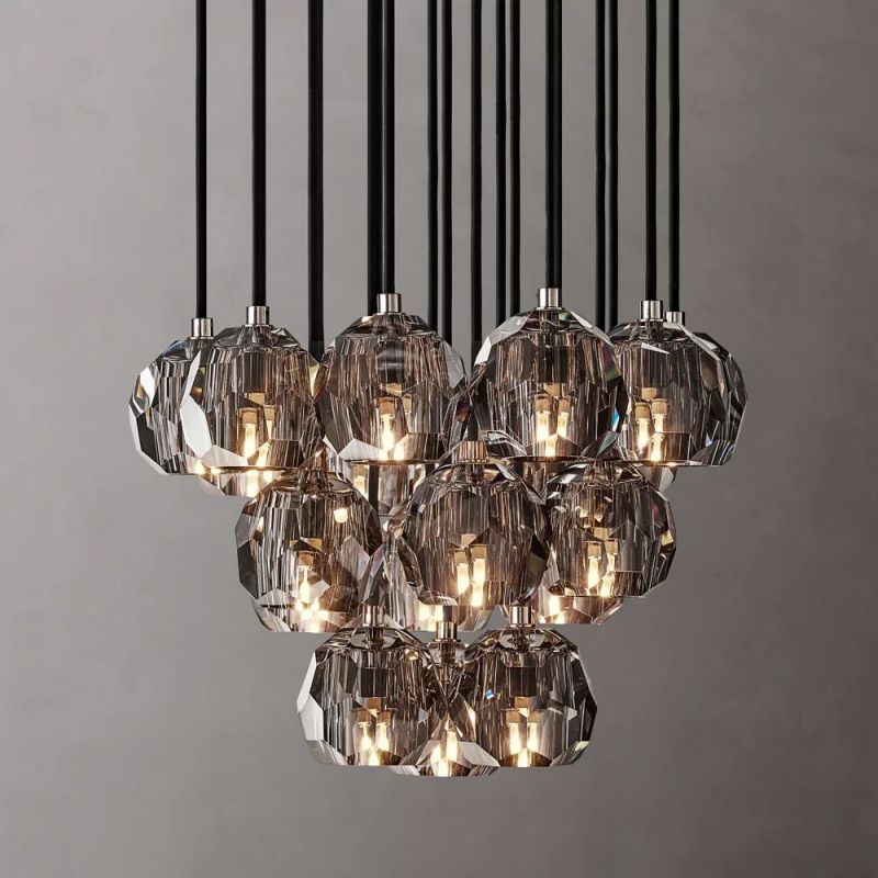 Kelly Glass Round Cluster Chandelier 19''