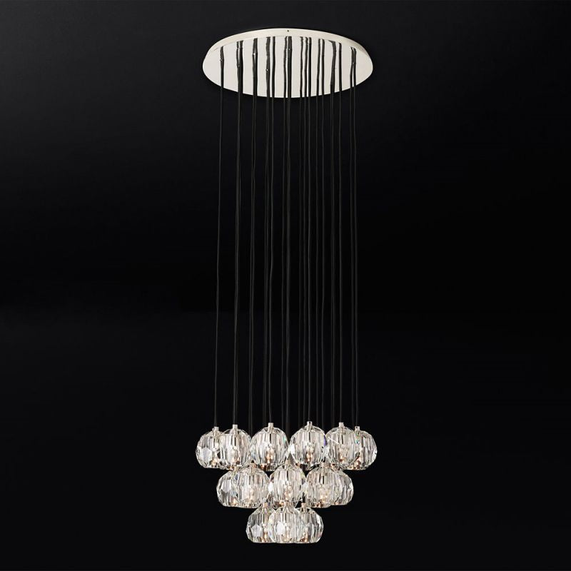 Kelly Glass Round Cluster Chandelier 24"