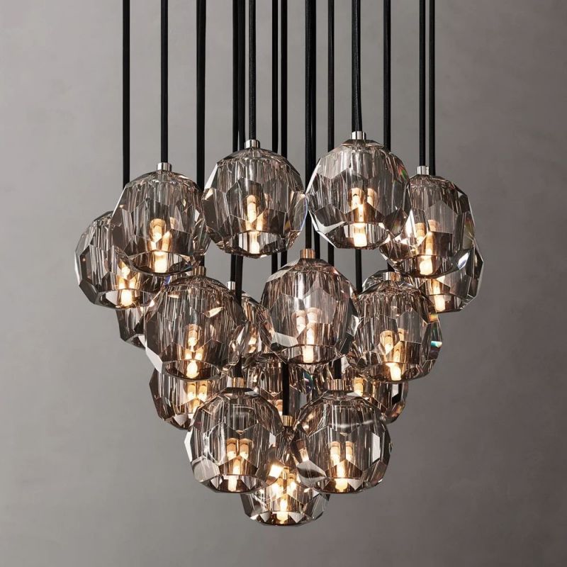 Kelly Glass Round Cluster Chandelier 19''