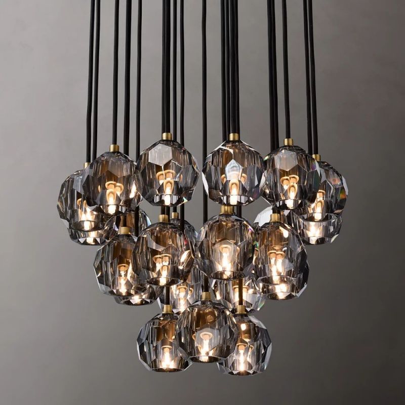 Kelly Glass Round Cluster Chandelier 24"