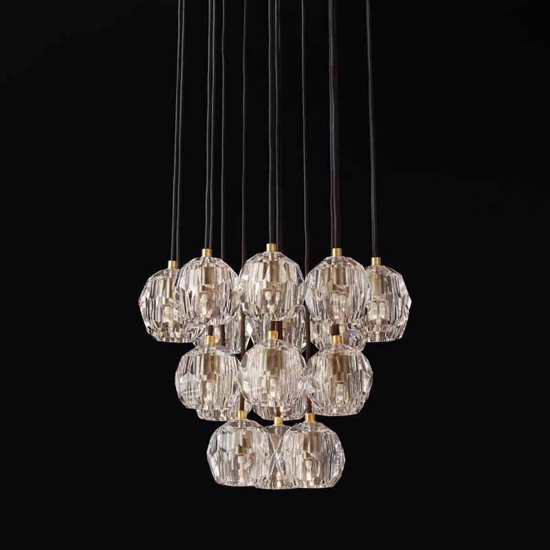 Kelly Glass Round Cluster Chandelier 19''