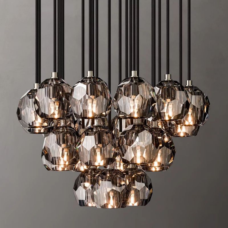 Kelly Glass Round Cluster Chandelier 24"