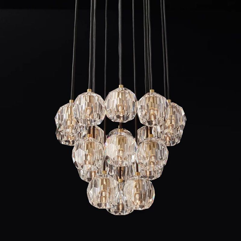 Kelly Glass Round Cluster Chandelier 19''