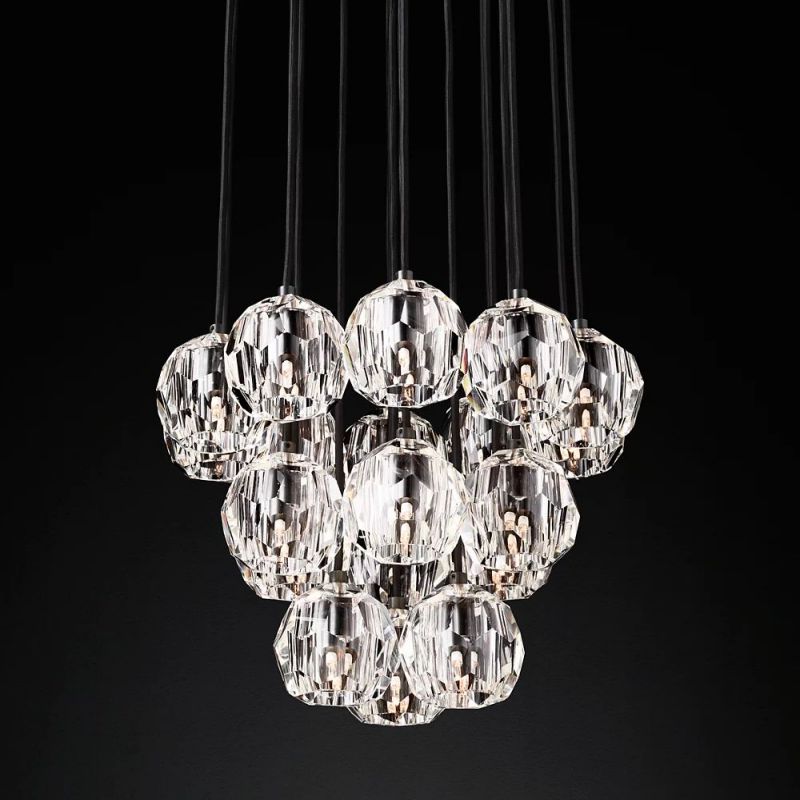 Kelly Glass Round Cluster Chandelier 19''