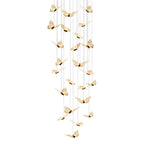 Small Butterflies Creative Three Step Dimming Modern Long Chandelier
