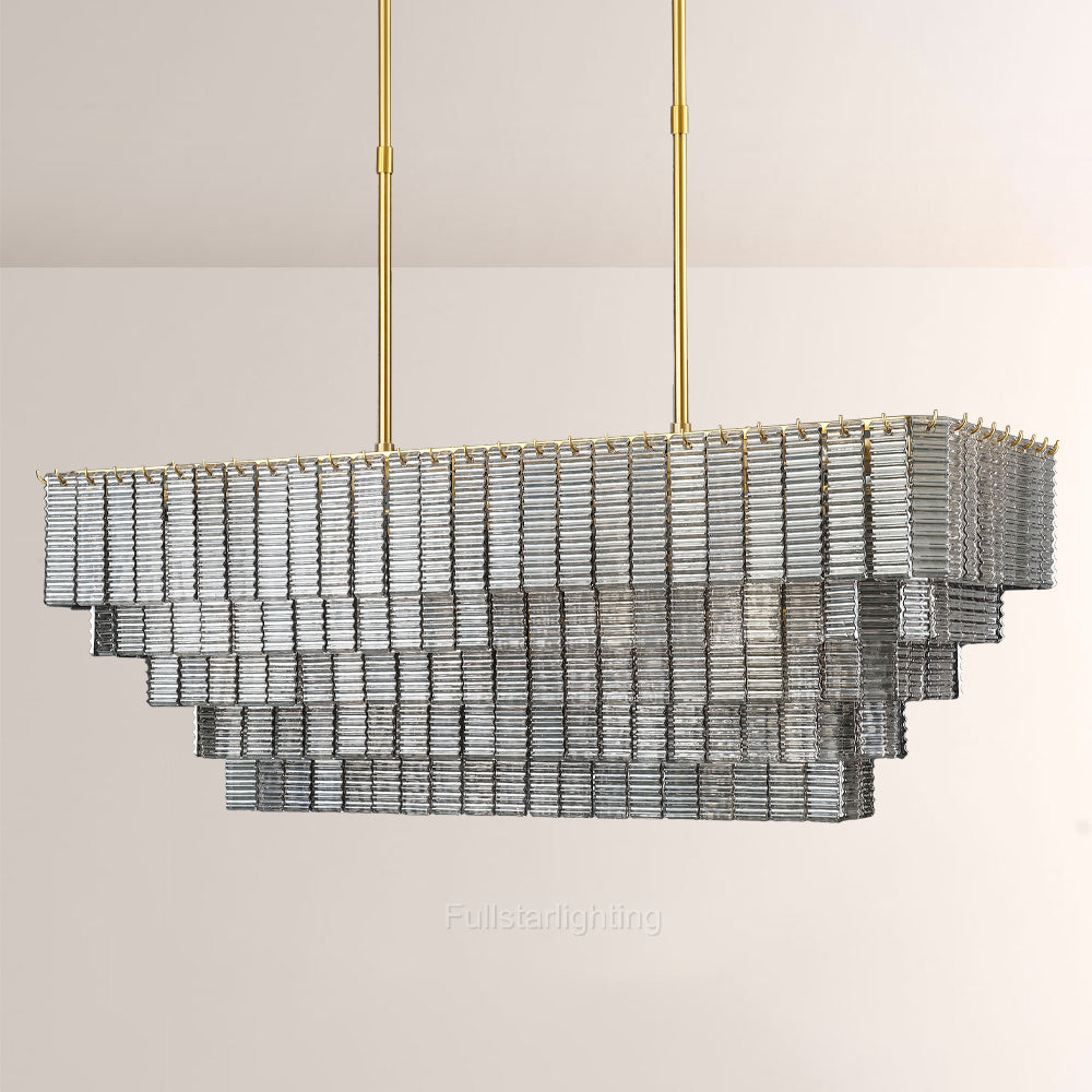 Chan Smoke Rectangle Chandelier 59"