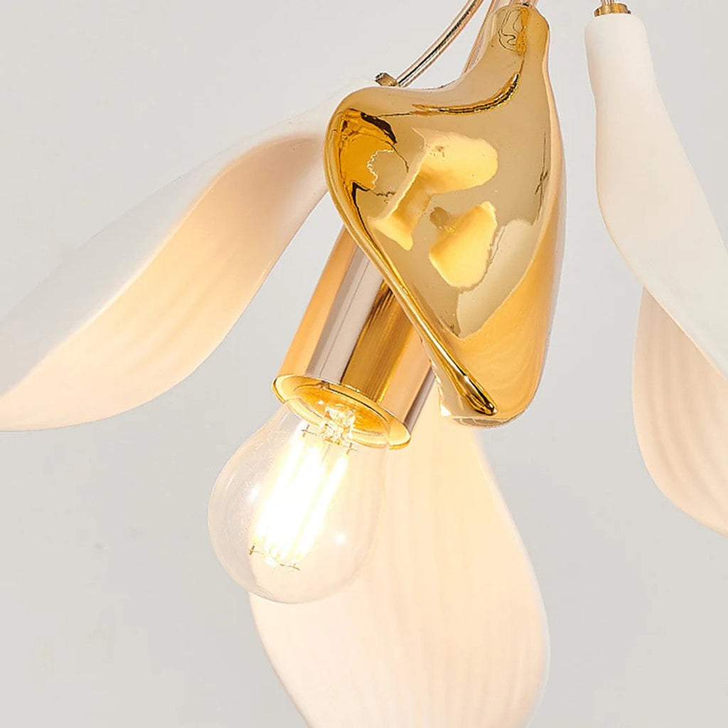 Staircase Chandelier Ideas Art Ceramic Flower Ceiling Light