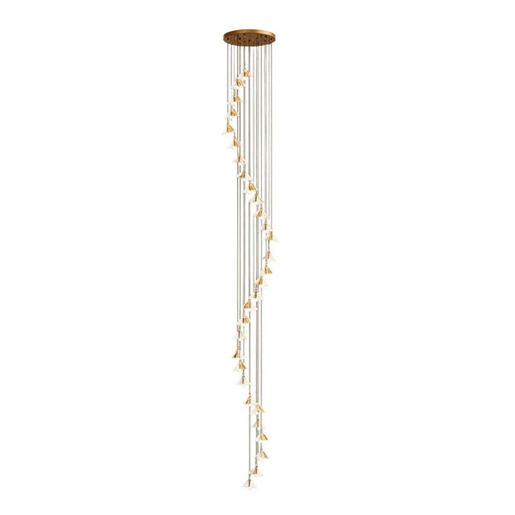 Staircase Chandelier Ideas Art Ceramic Flower Ceiling Light