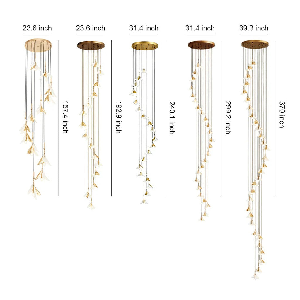 Staircase Chandelier Ideas Art Ceramic Flower Ceiling Light