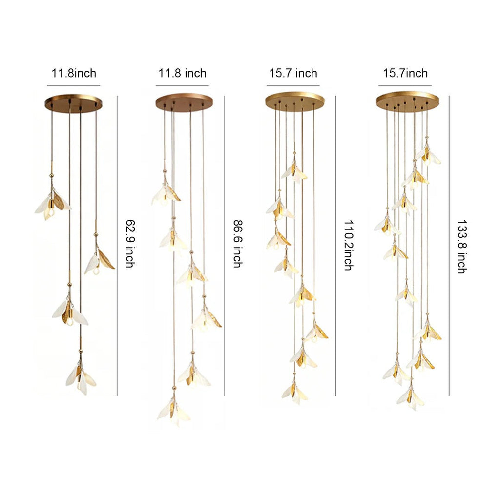 Staircase Chandelier Ideas Art Ceramic Flower Ceiling Light