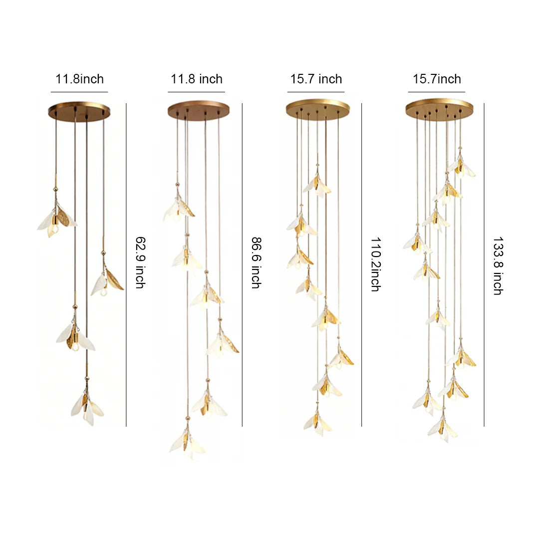 Staircase Chandelier Ideas Art Ceramic Flower Ceiling Light