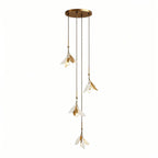 Staircase Chandelier Ideas Art Ceramic Flower Ceiling Light