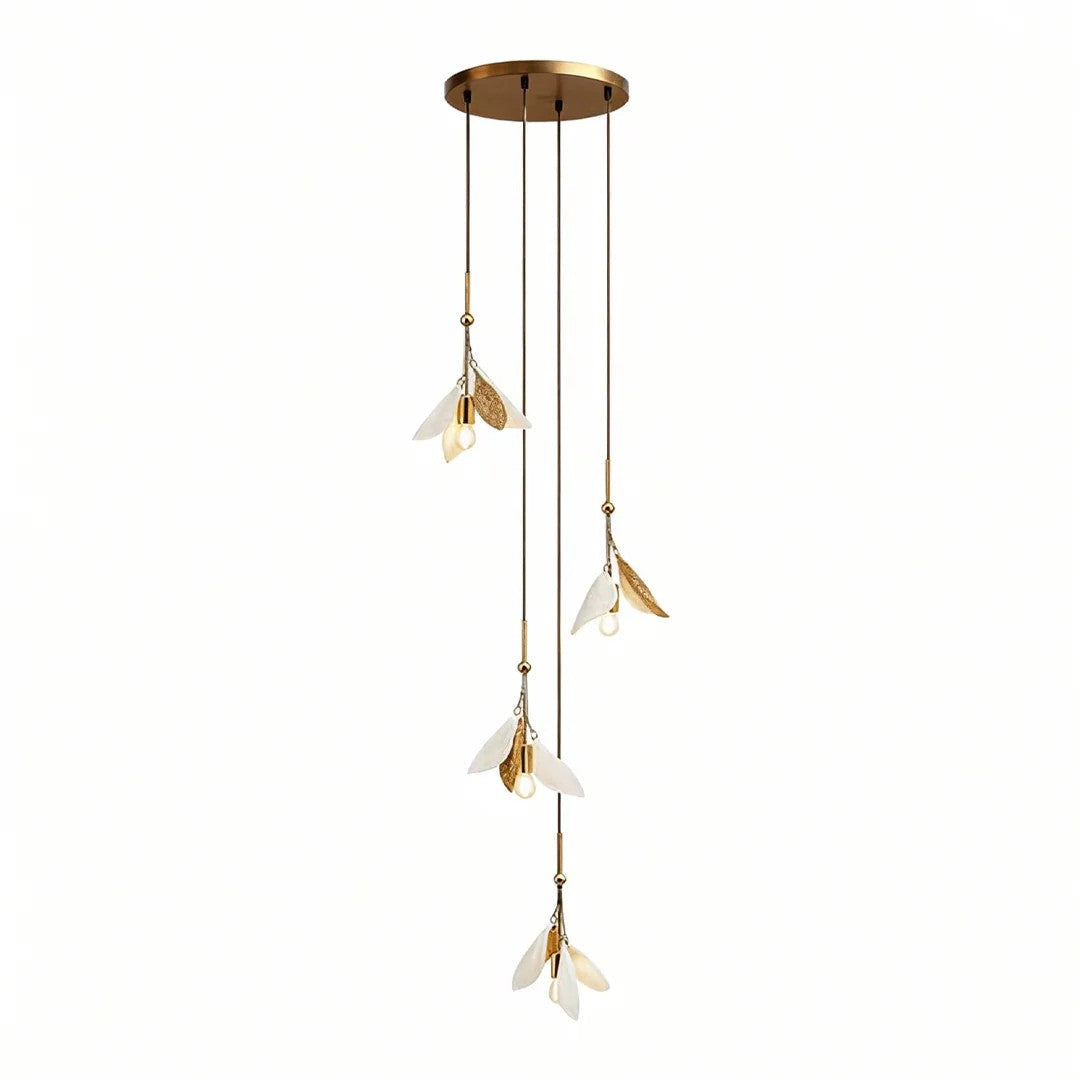 Staircase Chandelier Ideas Art Ceramic Flower Ceiling Light