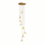 Staircase Chandelier Ideas Art Ceramic Flower Ceiling Light