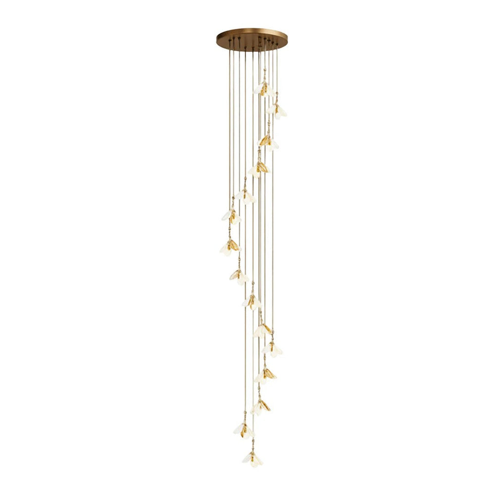 Staircase Chandelier Ideas Art Ceramic Flower Ceiling Light